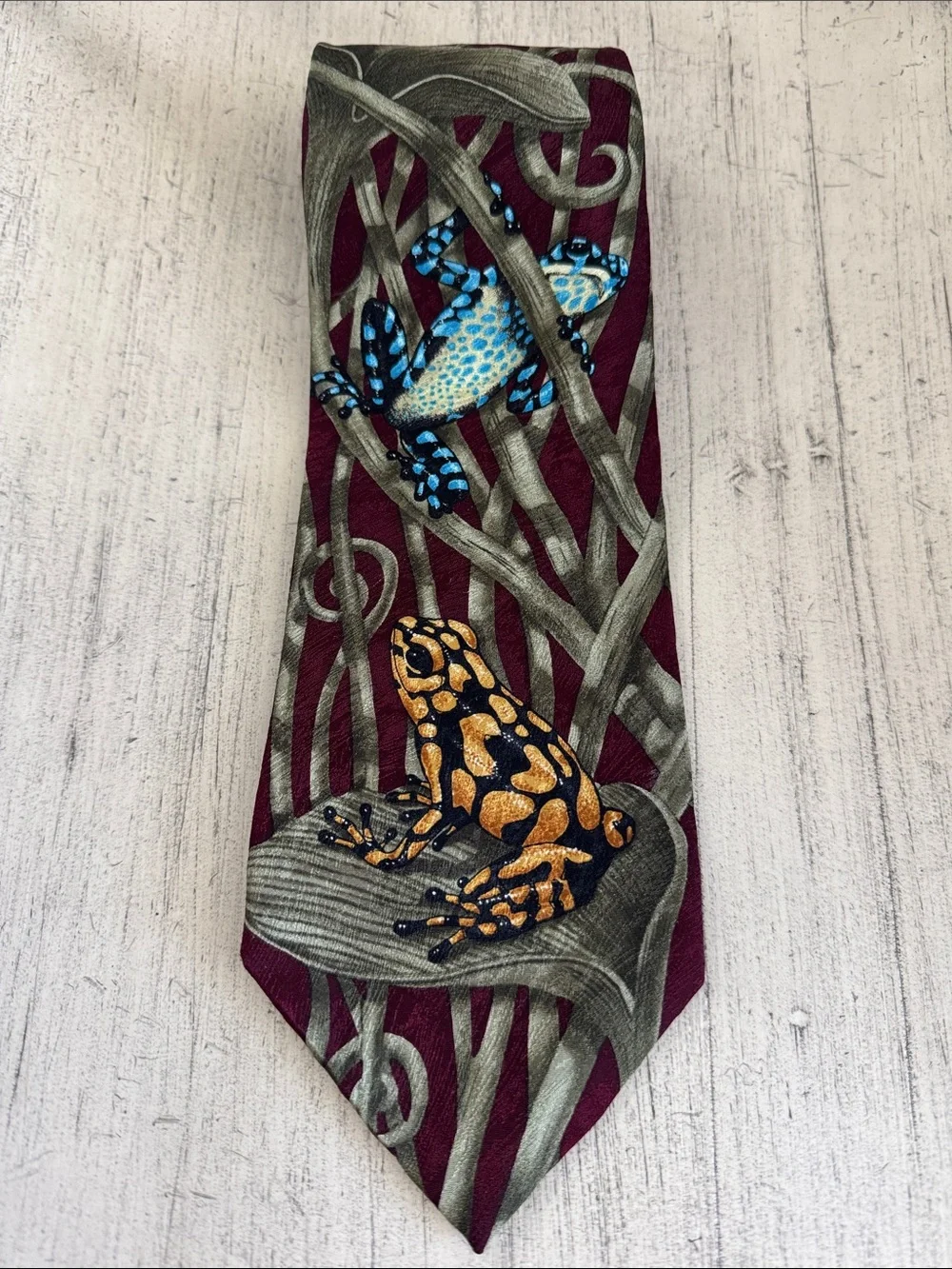 Poison Dark Frog Silk Tie Marc Dennis Endangered Species Bruce's Rainforest